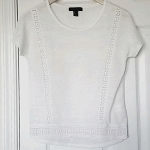 Atmosphere White Short Sleeve Sweater Top